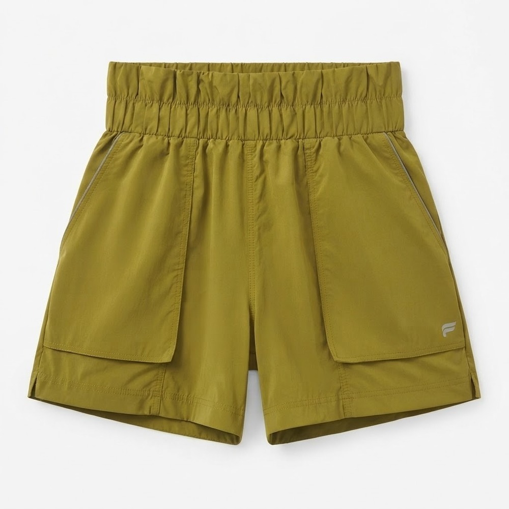 Fabletics High Waisted Nylon Running Shorts Womens Size Medium Olive Green